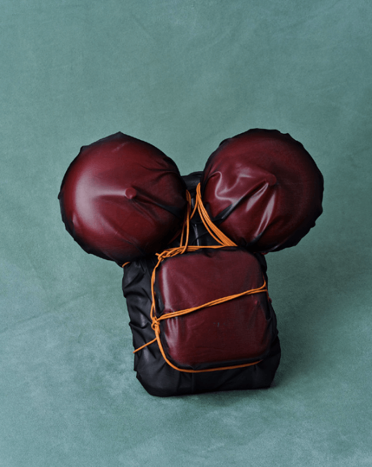 Fire alarm wrapped in plastic